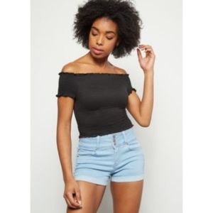 Rue21 black smocked top small